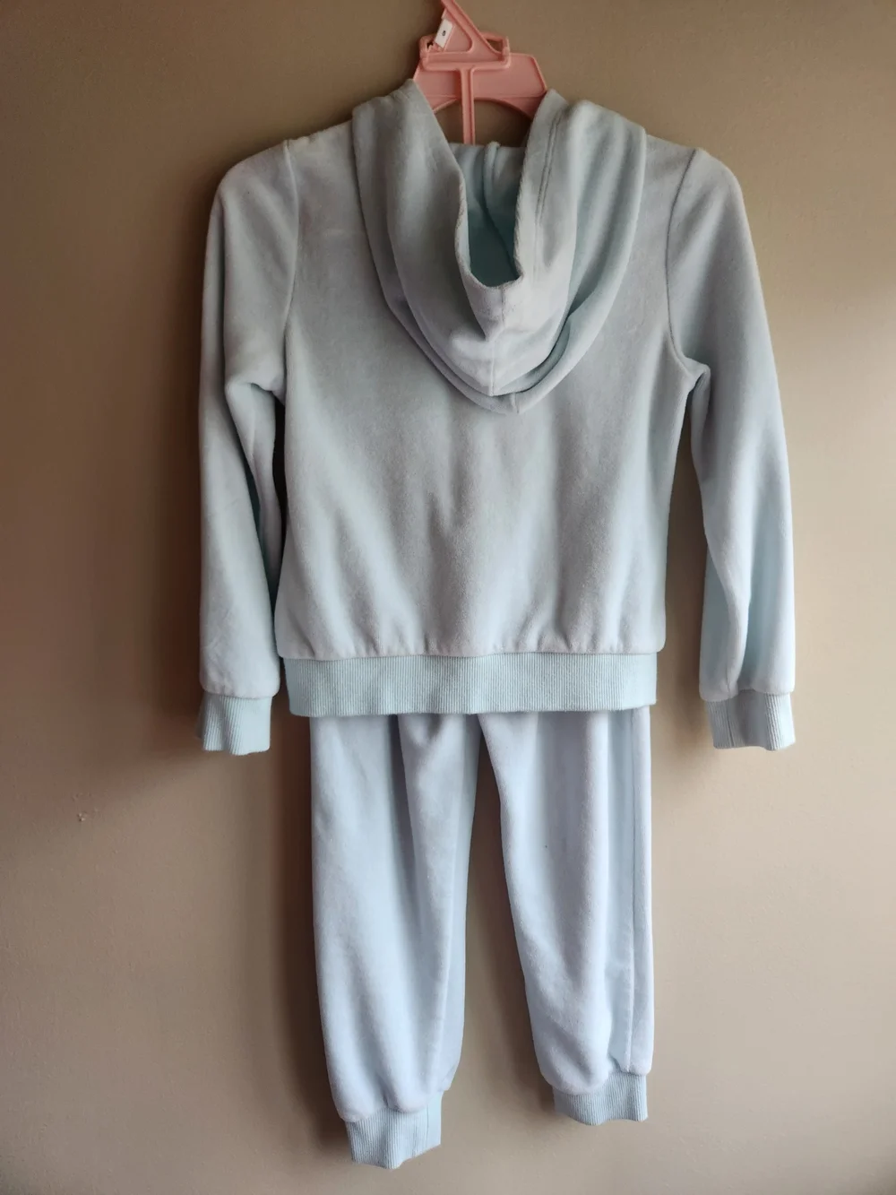 Juicy Couture Kids Pale Blue Velour Hooded Jogger Set